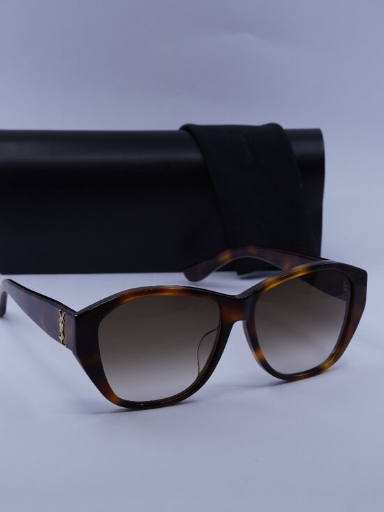 Saint Laurent SLM8/F 003 Butterfly Sunglasses - Havana / Brown main image 9